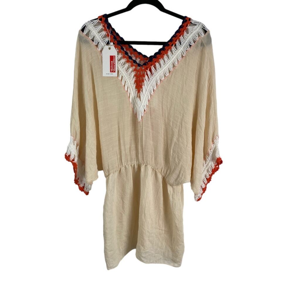 NWT Women's Crochet Popover Cover-Up Dress Tunic One Size - Picture 3 of 7